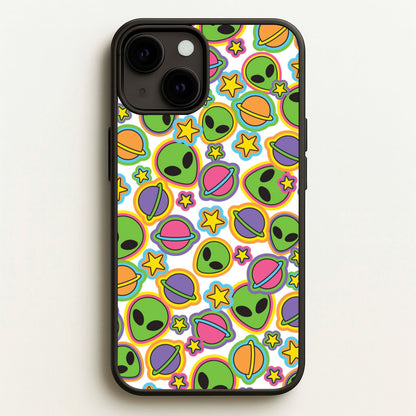 Colourful Aliens And Stars  - Space Phone Case for iPhone 13 Mini