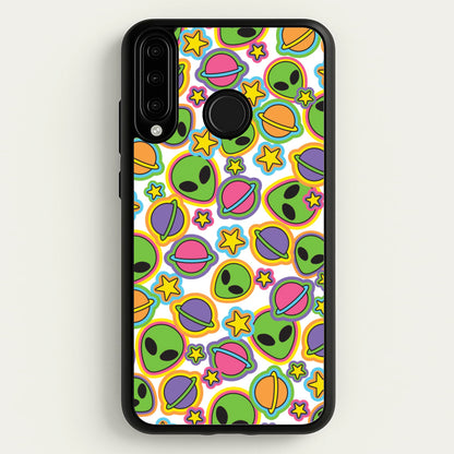 Colourful Aliens And Stars  - Space Phone Case for Huawei P30 Lite