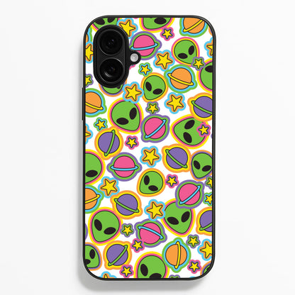 Colourful Aliens And Stars  - Space Phone Case for iPhone 16 Plus