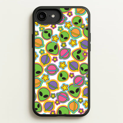 Colourful Aliens And Stars  - Space Phone Case for iPhone 6 Plus / 7 Plus / 8 Plus