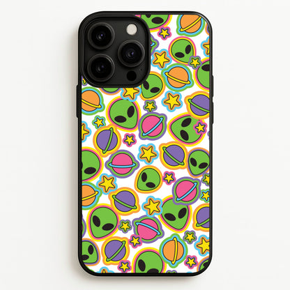 Colourful Aliens And Stars  - Space Phone Case for iPhone 13 Pro Max