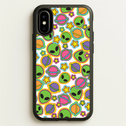 Colourful Aliens And Stars  - Space Phone Case for iPhone X / XS