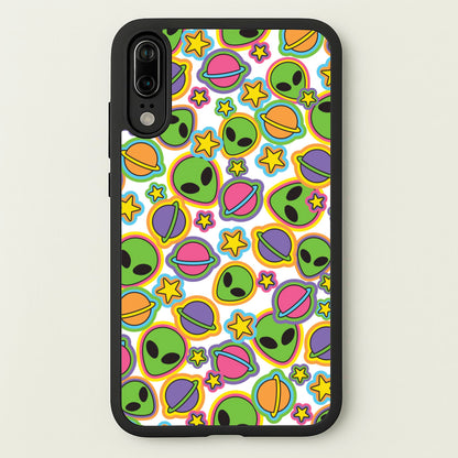 Colourful Aliens And Stars  - Space Phone Case for Huawei P20