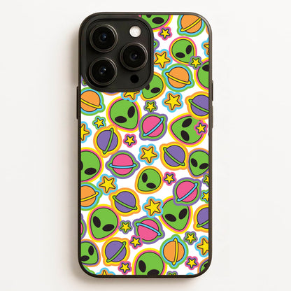 Colourful Aliens And Stars  - Space Phone Case for iPhone 12 Pro Max