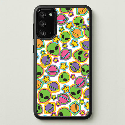 Colourful Aliens And Stars  - Space Phone Case for Galaxy Note 20