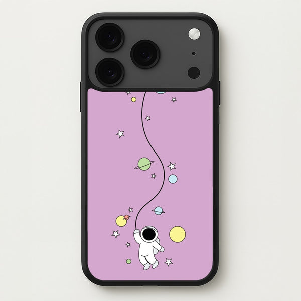 Cute Hanging Astronaut Phone Case for iPhone 17 Pro Max