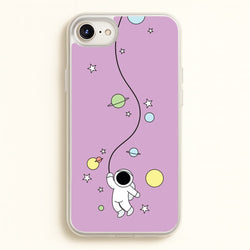 Cute Hanging Astronaut  - Space Phone Case for iPhone 6 / 7 / 8 / SE