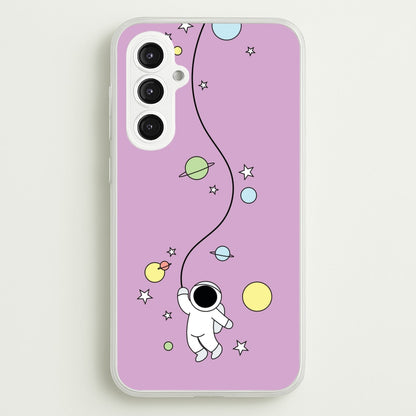Cute Hanging Astronaut  - Space Phone Case for Galaxy S23FE