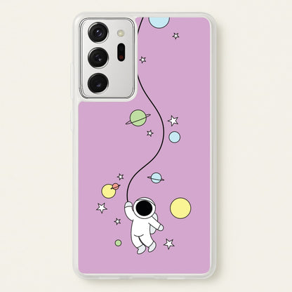 Cute Hanging Astronaut  - Space Phone Case for Galaxy Note 20 Ultra