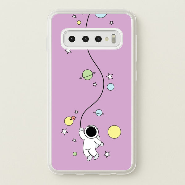 Cute Hanging Astronaut  - Space Phone Case for Galaxy S10