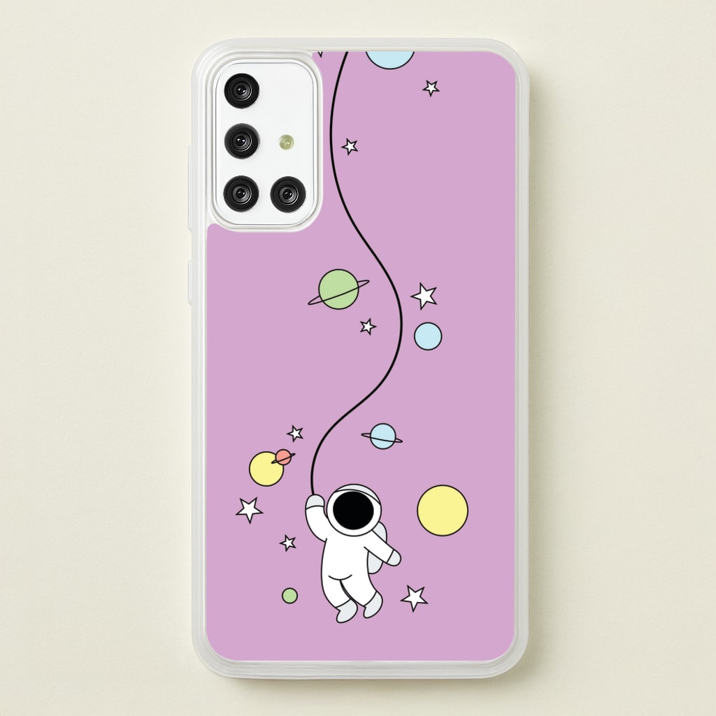 Cute Hanging Astronaut  - Space Phone Case for Galaxy A71