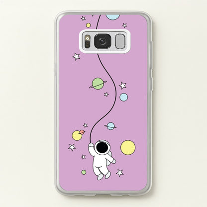 Cute Hanging Astronaut  - Space Phone Case for Galaxy S8