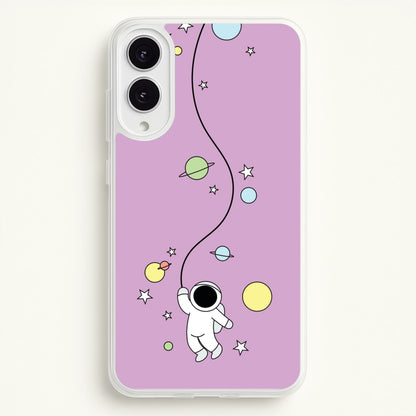 Cute Hanging Astronaut  - Space Phone Case for Galaxy S25 Edge