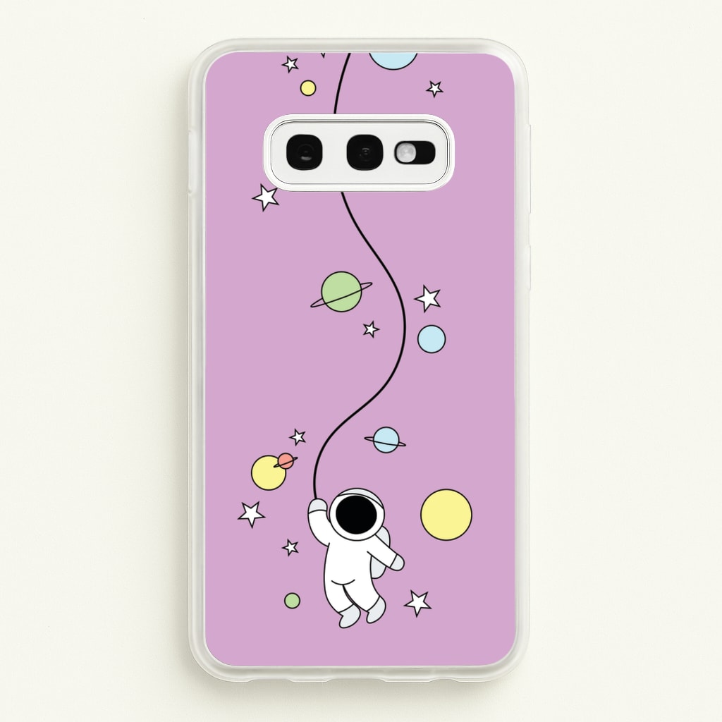 Cute Hanging Astronaut  - Space Phone Case for Galaxy S10e
