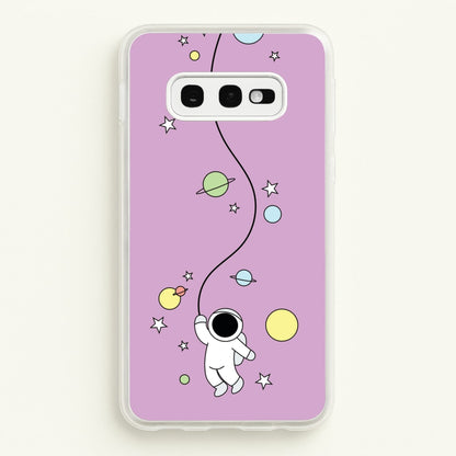 Cute Hanging Astronaut  - Space Phone Case for Galaxy S10e