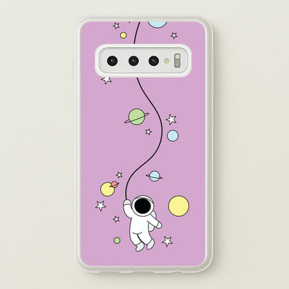 Cute Hanging Astronaut  - Space Phone Case for Galaxy S10 Plus