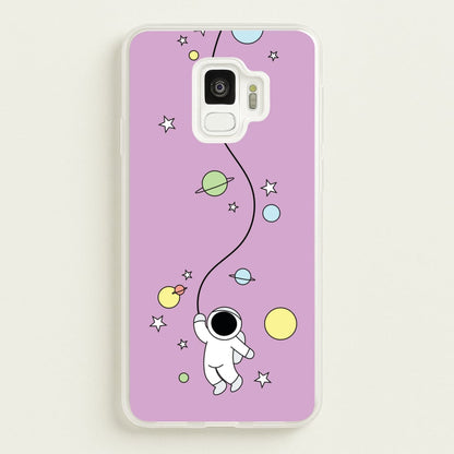 Cute Hanging Astronaut  - Space Phone Case for Galaxy S9