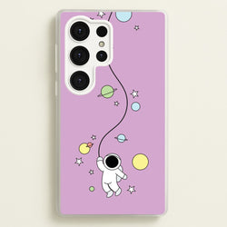 Cute Hanging Astronaut  - Space Phone Case for Galaxy S25 Ultra