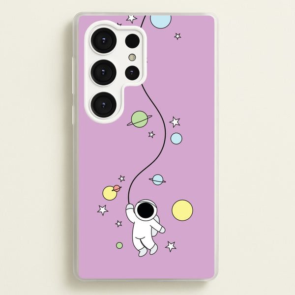 Cute Hanging Astronaut  - Space Phone Case for Galaxy S25 Ultra