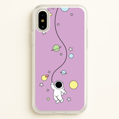 Cute Hanging Astronaut  - Space Phone Case for iPhone X / XS