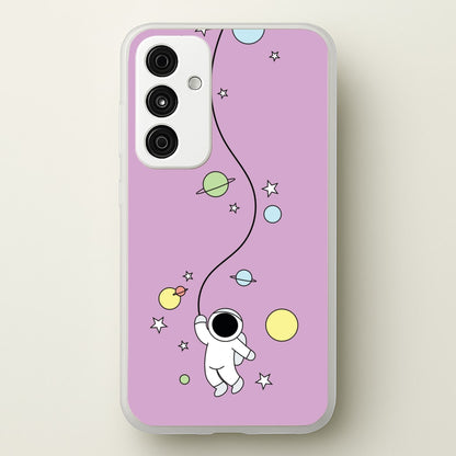 Cute Hanging Astronaut  - Space Phone Case for Galaxy A55