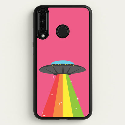 Rainbow Alien Spaceship  - Space Phone Case for Huawei P30 Lite