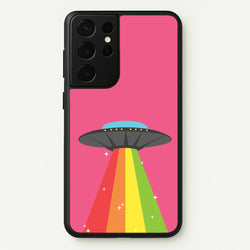 Rainbow Alien Spaceship  - Space Phone Case for Galaxy S21 Ultra