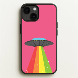 Rainbow Alien Spaceship  - Space Phone Case for iPhone 13 Mini
