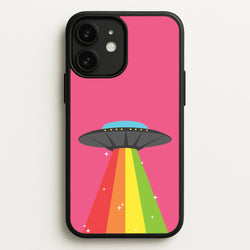 Rainbow Alien Spaceship  - Space Phone Case for iPhone 11