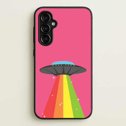 Rainbow Alien Spaceship  - Space Phone Case for Galaxy A54