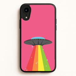 Rainbow Alien Spaceship  - Space Phone Case for iPhone XR
