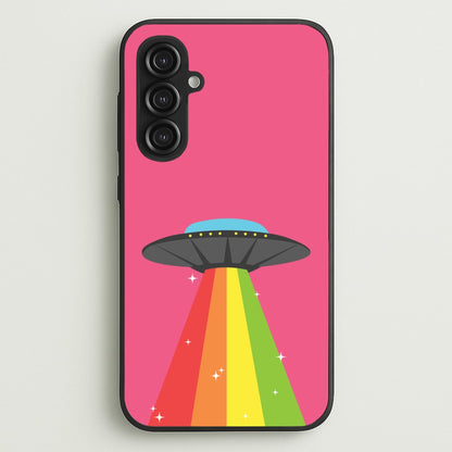 Rainbow Alien Spaceship  - Space Phone Case for Galaxy S23FE