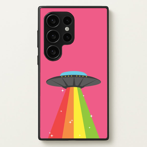 Rainbow Alien Spaceship  - Space Phone Case for Galaxy S24 Ultra