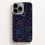 Sun, Moon And Stars Pattern Rainbow  - Space Phone Case for iPhone 16 Pro Max