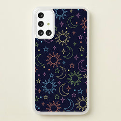 Sun, Moon And Stars Pattern Rainbow  - Space Phone Case for Galaxy A71
