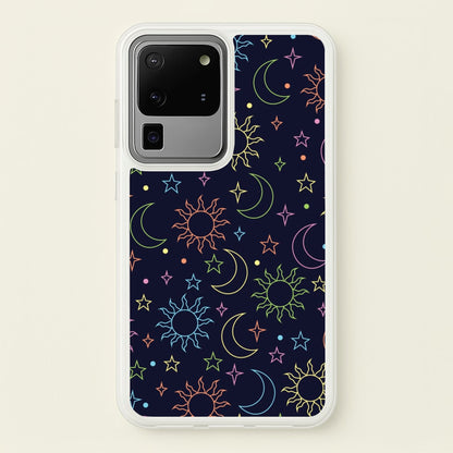 Sun, Moon And Stars Pattern Rainbow  - Space Phone Case for Galaxy S20 Ultra