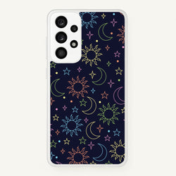 Sun, Moon And Stars Pattern Rainbow  - Space Phone Case for Galaxy A33