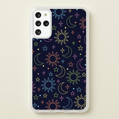 Sun, Moon And Stars Pattern Rainbow  - Space Phone Case for Galaxy S20 Plus