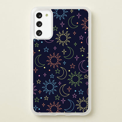 Sun, Moon And Stars Pattern Rainbow  - Space Phone Case for Galaxy A41