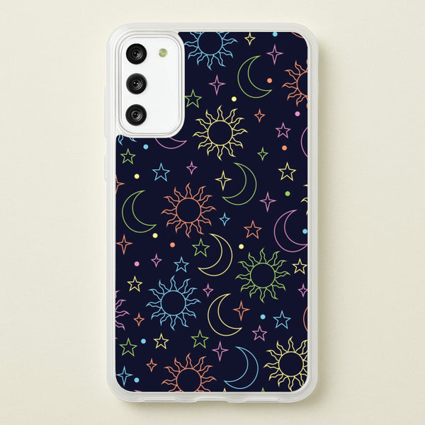 Sun, Moon And Stars Pattern Rainbow  - Space Phone Case for Galaxy S20FE