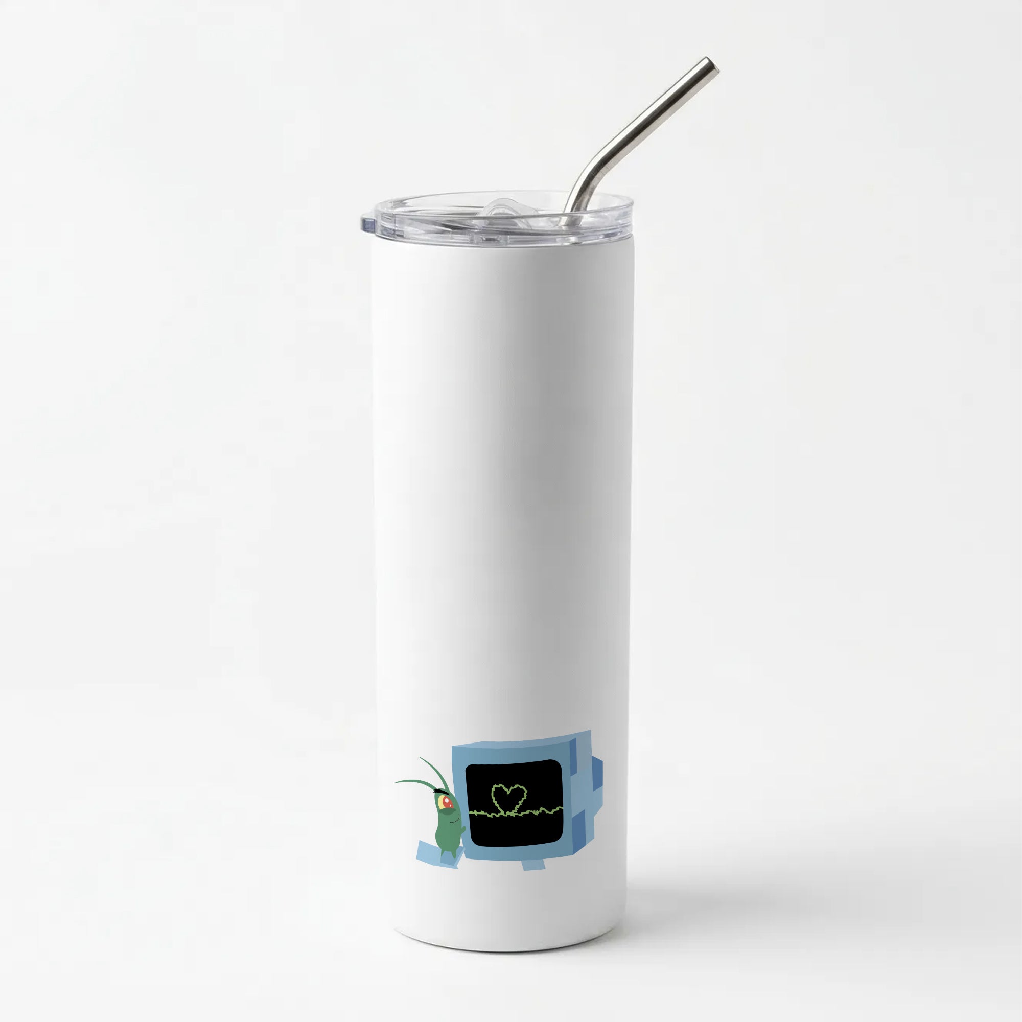 Plankton And Karen Skinny Tumbler