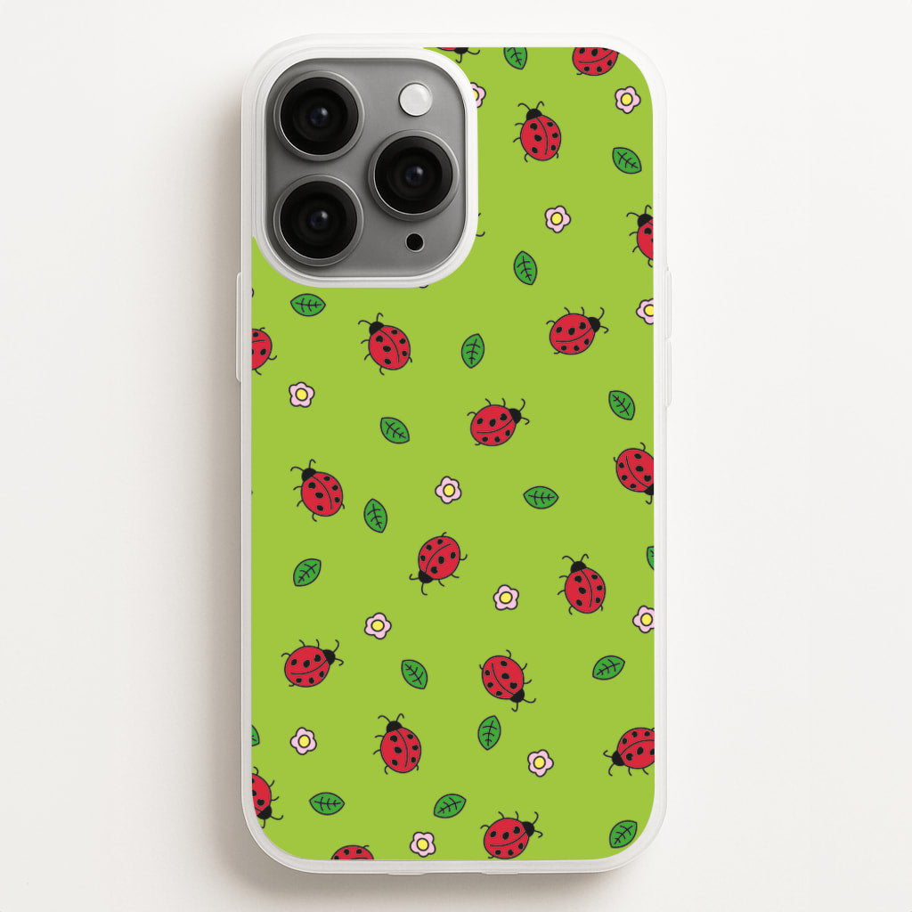 Ladybugs And Flowers - Spring Patterns Phone Case