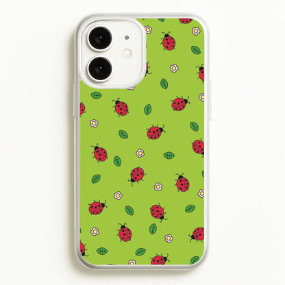 Ladybugs And Flowers - Spring Patterns  - Spring Phone Case for iPhone 11