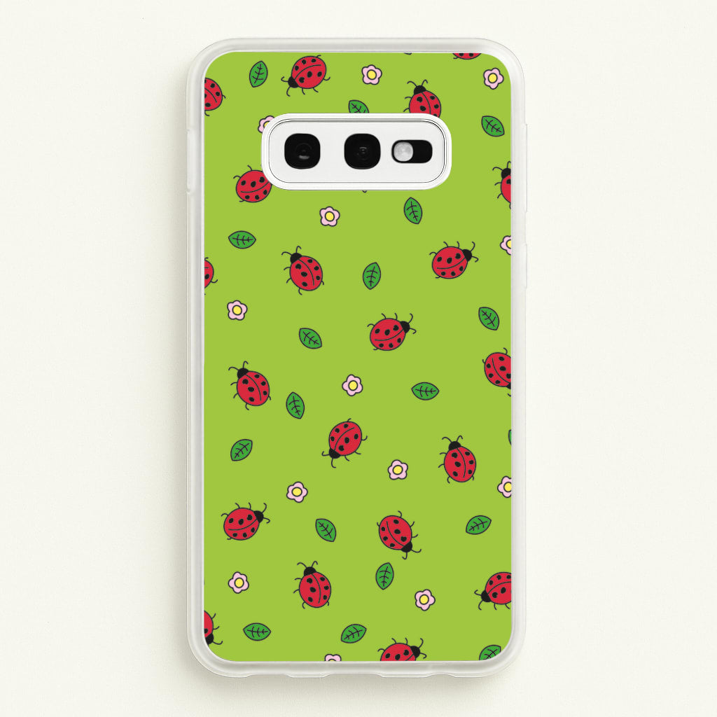 Ladybugs And Flowers - Spring Patterns  - Spring Phone Case for Galaxy S10e
