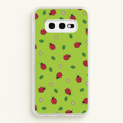 Ladybugs And Flowers - Spring Patterns  - Spring Phone Case for Galaxy S10e