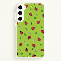 Ladybugs And Flowers - Spring Patterns  - Spring Phone Case for Galaxy S23