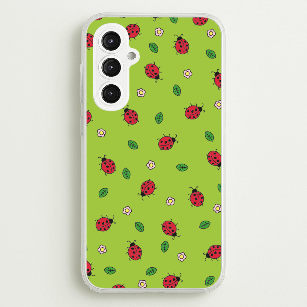 Ladybugs And Flowers - Spring Patterns  - Spring Phone Case for Galaxy S23FE