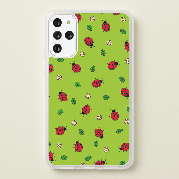 Ladybugs And Flowers - Spring Patterns  - Spring Phone Case for Galaxy S20 Plus
