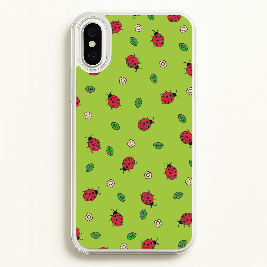 Ladybugs And Flowers - Spring Patterns  - Spring Phone Case for iPhone XS Max