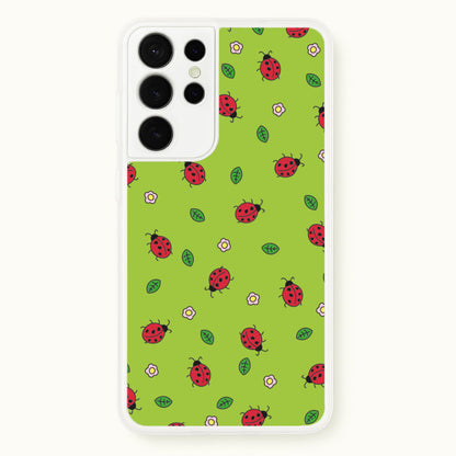 Ladybugs And Flowers - Spring Patterns  - Spring Phone Case for Galaxy S21 Ultra